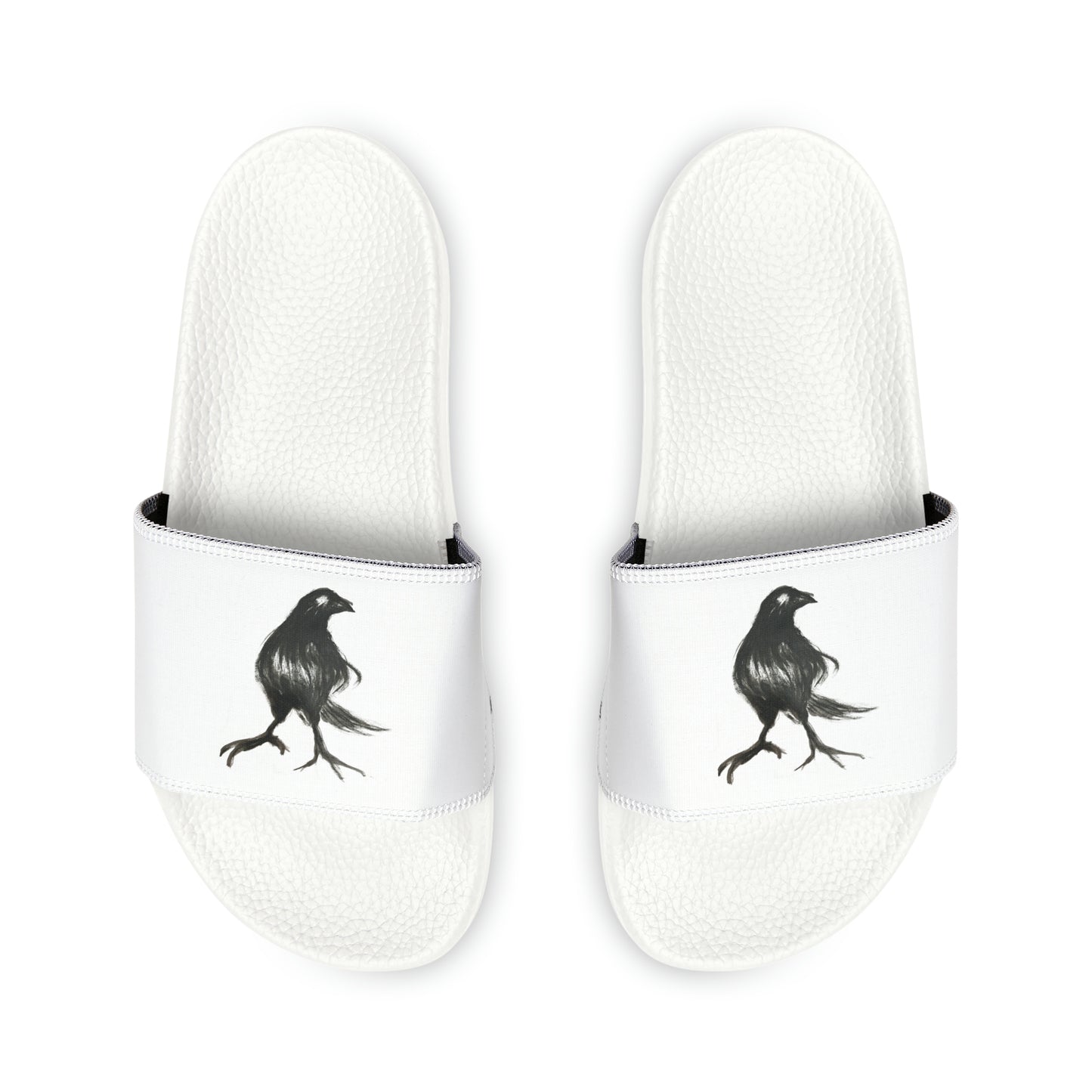 Crow Raven Watercolor Design Men's PU Slide Sandals