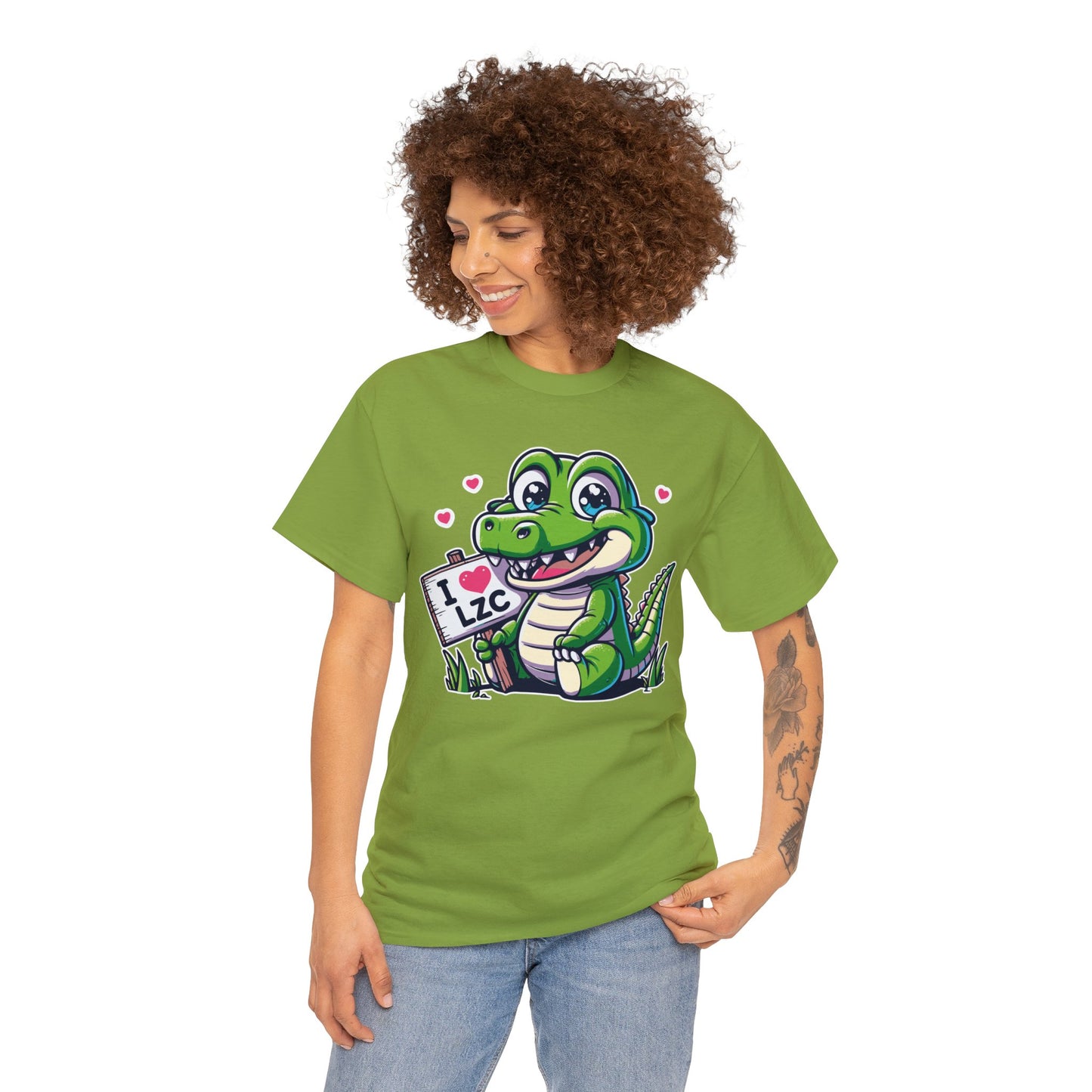 Crocodile I Love LZC Unisex Heavy Cotton Tee