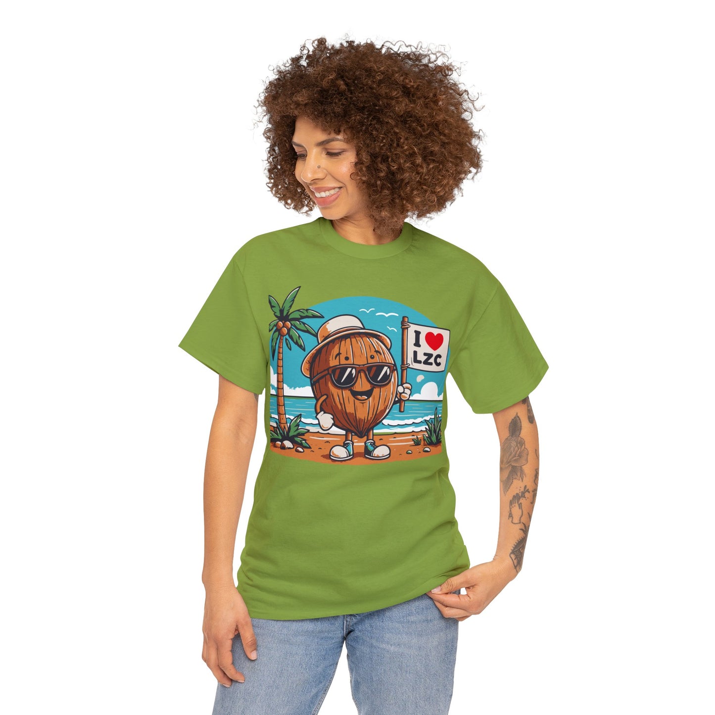Coconut I Love LZC Color Unisex Heavy Cotton Tee