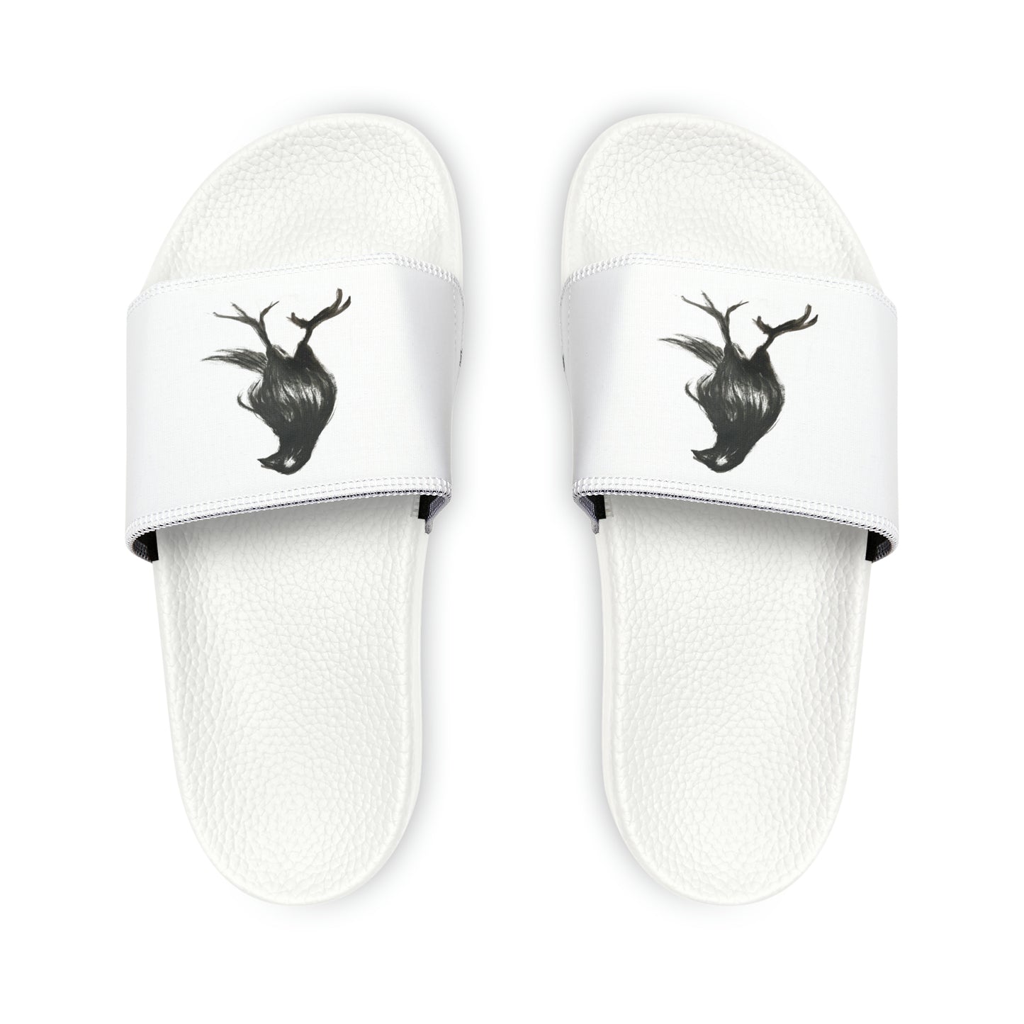 Crow Raven Watercolor Design Men's PU Slide Sandals
