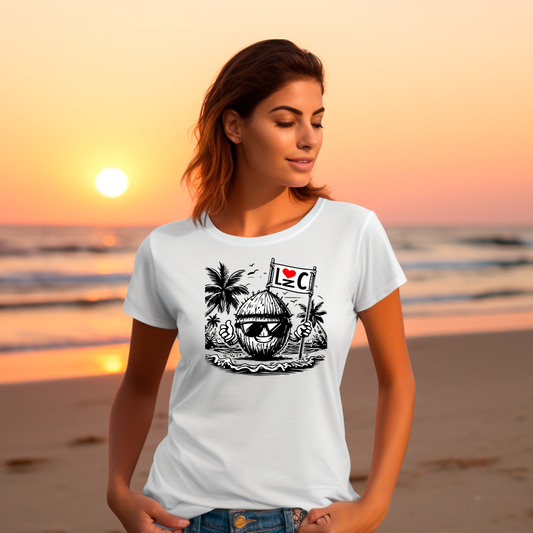 Coconut I Love LZC Mono Unisex Heavy Cotton Tee